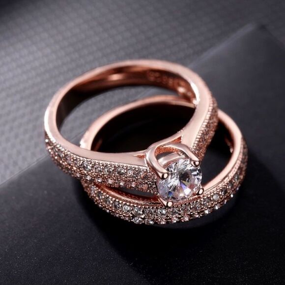 NEW! Dainty “Chloe” 18K RG Engagement Ring Set 💎 - Picture 6 of 8